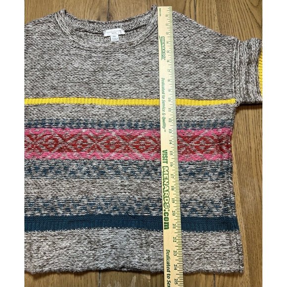 John Paul Richard Grey Striped Boatneck Sweater Boxy Size‎ PXL Acrylic - Picture 3 of 9